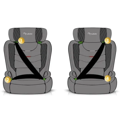 Fotelik samochodowy Nukido Louis Soft czarny 15-36 kg ISOFIX