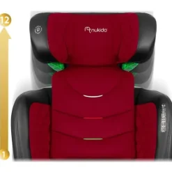 Fotelik samochodowy Nukido Louis czarno-czerwony 15-36 kg ISOFIX