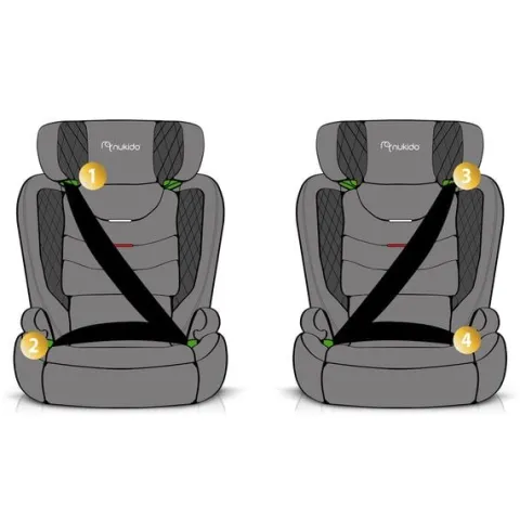 Fotelik samochodowy Nukido Louis czarno-czerwony 15-36 kg ISOFIX