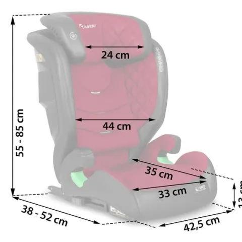 Fotelik samochodowy Nukido Louis czarno-czerwony 15-36 kg ISOFIX