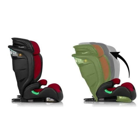 Fotelik samochodowy Nukido Louis czarno-czerwony 15-36 kg ISOFIX