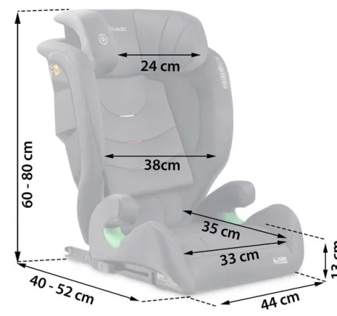 Fotelik samochodowy Nukido Louis Soft szary15-36 kg ISOFIX