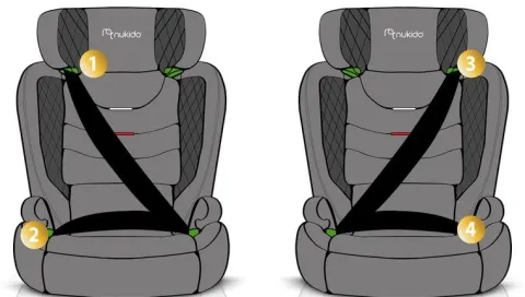 Fotelik samochodowy Nukido Louis Soft szary15-36 kg ISOFIX