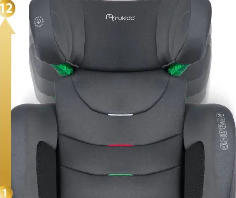 Fotelik samochodowy Nukido Louis Soft szary15-36 kg ISOFIX