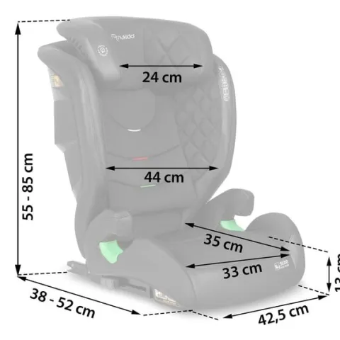 Fotelik samochodowy Nukido Louis czarny 15-36 kg ISOFIX