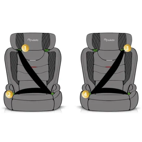 Fotelik samochodowy Nukido Louis czarny 15-36 kg ISOFIX