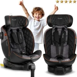 Fotelik samochodowy Nukido Prestige Line czarno-szary 0-36 kg ISOFIX
