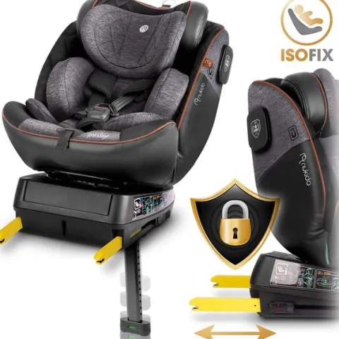 Fotelik samochodowy Nukido Prestige Line czarno-szary 0-36 kg ISOFIX