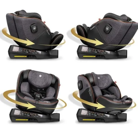 Fotelik samochodowy Nukido Prestige Line czarno-szary 0-36 kg ISOFIX