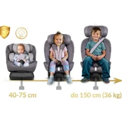 Fotelik samochodowy Nukido Prestige Line szary 0-36 kg ISOFIX