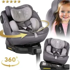 Fotelik samochodowy Nukido Prestige Line szary 0-36 kg ISOFIX