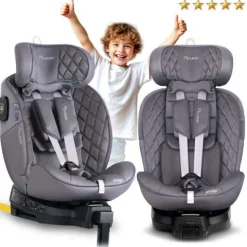 Fotelik samochodowy Nukido Prestige Line szary 0-36 kg ISOFIX
