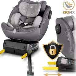 Fotelik samochodowy Nukido Prestige Line szary 0-36 kg ISOFIX