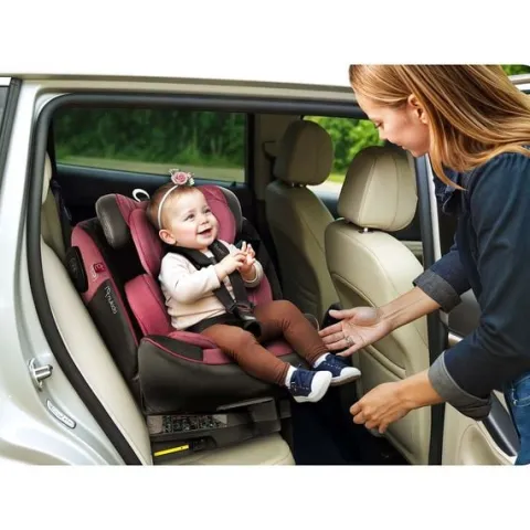 Fotelik samochodowy Nukido Prestige Line czarno-różowy 0-36 kg ISOFIX