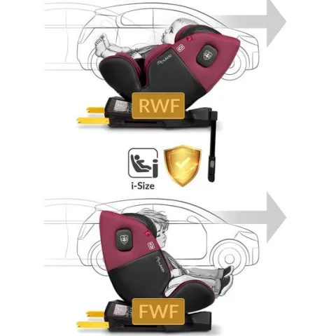 Fotelik samochodowy Nukido Prestige Line czarno-różowy 0-36 kg ISOFIX