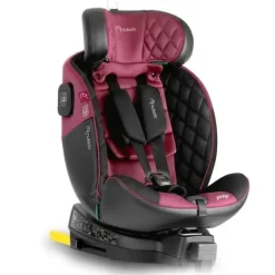 Fotelik samochodowy Nukido Prestige Line czarno-różowy 0-36 kg ISOFIX