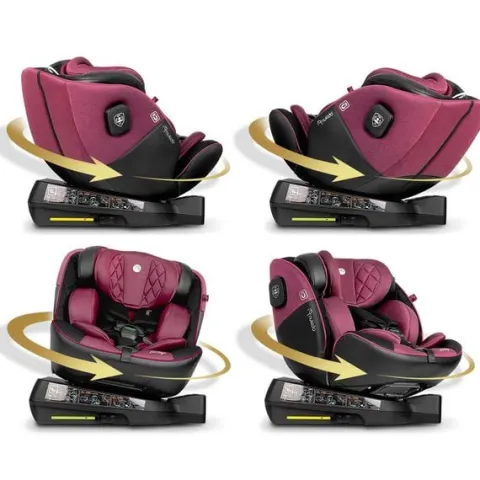 Fotelik samochodowy Nukido Prestige Line czarno-różowy 0-36 kg ISOFIX