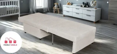 Fotel rozkładany funkcja spania KIMO pojemnik na pościel Family Meble beż