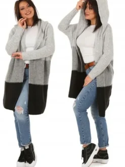 F617 POLSKI Kardigan SWETER kaptur PASY