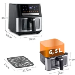 Frytkownica beztłuszczowa Air fryer frytownica 6,5l Berdsen 1700W BD-655 czarna