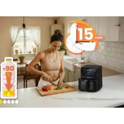 Frytkownica beztłuszczowa Air fryer Berdsen BD-660 czarna