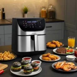 Frytkownica beztłuszczowa Air fryer frytownica 8l Berdsen 1700W BD-659 srebrna