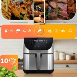 Frytkownica beztłuszczowa Air fryer frytownica 8l Berdsen 1700W BD-659 srebrna