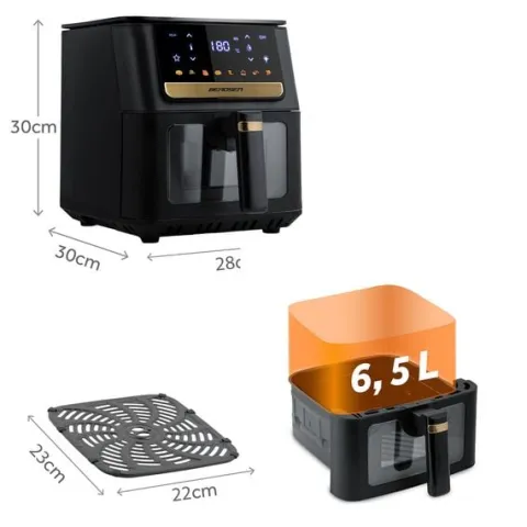 Frytkownica beztłuszczowa Air fryer Berdsen BD-655 czarna