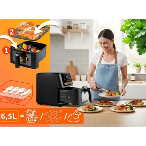 Frytkownica beztłuszczowa Air fryer Berdsen BD-655 czarna