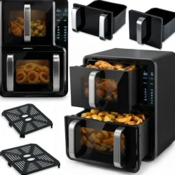 Frytkownica beztłuszczowa dwukomorowa pionowa 12 l Air fryer frytownica Berdsen 2800W BD-664