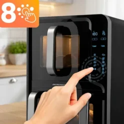 Frytkownica beztłuszczowa dwukomorowa pionowa 12 l Air fryer frytownica Berdsen 2800W BD-664