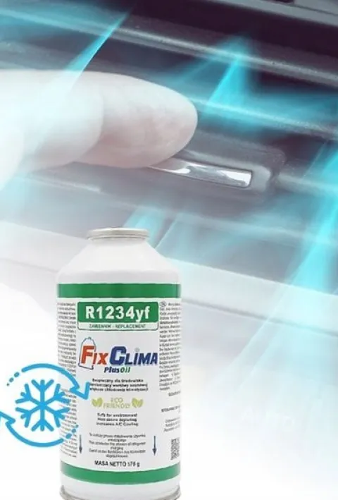 GAZ DO NABICIA KLIMATYZACJI CZYNNIK R1234YF 170g + WĄŻ Z MANOMETREM