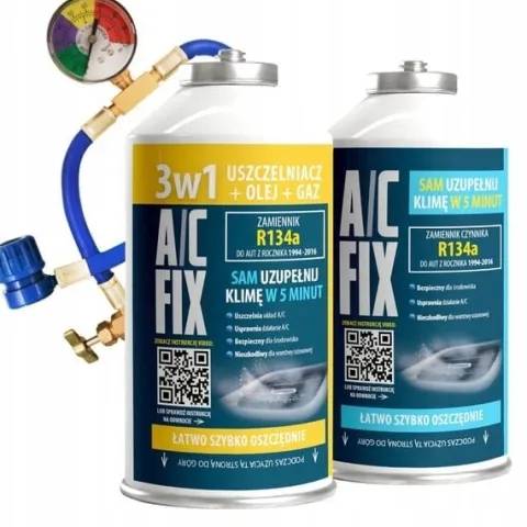GAZ+OLEJ+USZCZELNIACZ DO NABICIA KLIMATYZACJI R134A 3w1 GAZ DO KLIMY