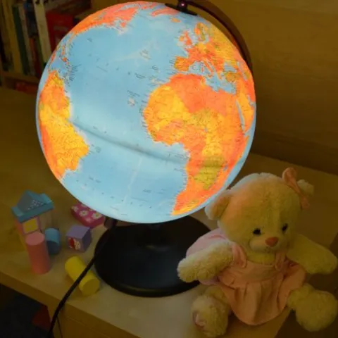 Globus podświetlany 3w1 polityczny / fizyczny + 3D plastyczny, kula 30 cm
