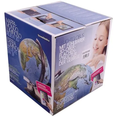 Globus podświetlany 3w1 polityczny / fizyczny + 3D plastyczny, kula 30 cm