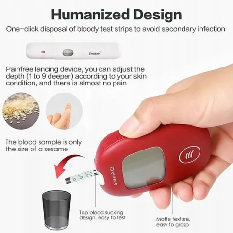 Glukometr Sinocare SAFE AQ SMART w mg/dl z 100 paskami i 100 lancetami