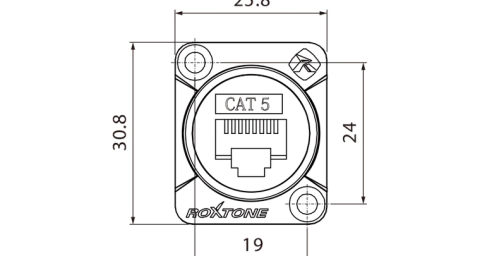 Gniazdo typu RJ45 CAT5e Roxtone RAE8FD-C5- B 2049