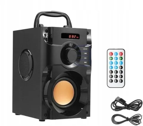 GŁOŚNIK BEZPRZEWODOWY BLUETOOTH MP3 RADIO FM SD STEROWANIE PILOTEM Z RĄCZKĄ
