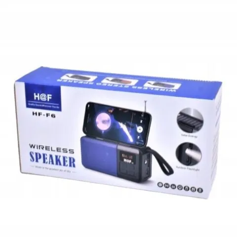 GŁOŚNIK BLUETOOTH BEZPRZEWODOWY SOLAR USB RADIO