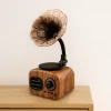 Gramofon bluetooth przenośny głośnik retro bezprzewodowy unikalny dekoracja