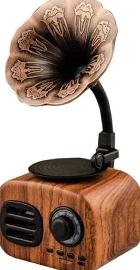 Gramofon bluetooth przenośny głośnik retro bezprzewodowy unikalny dekoracja