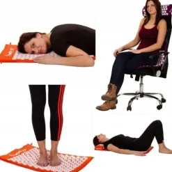 GRANATOWA MATA ZDROWOTNA DO AKUPRESURY 130x50 CM Z KOLCAMI NA BÓL PLECÓW