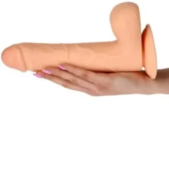 Grube cieliste dildo z przyssawką Real