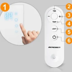 Grzejnik na podczerwień promiennik podczerwieni 800 W Berdsen BD-987 pilot WiFi aplikacja