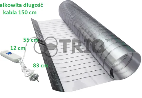 Grzejnik Podłogowy Mata Grzewcza Pod Dywan 180 x 60 cm 300W PODCZERWIEŃ