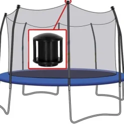 Grzybek do trampoliny 1 szt. na słupek do mocowania, końcówka słupka do siatki wewnętrznej, czarny
