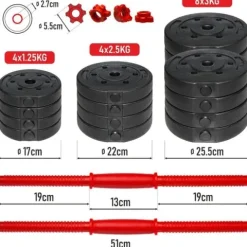 Hantle treningowe bitumiczne AbarQs HRC-40KG (2x20kg)