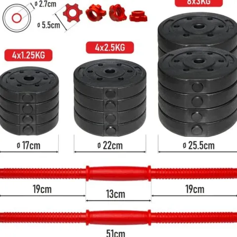 Hantle treningowe bitumiczne AbarQs HRC-40KG (2x20kg)