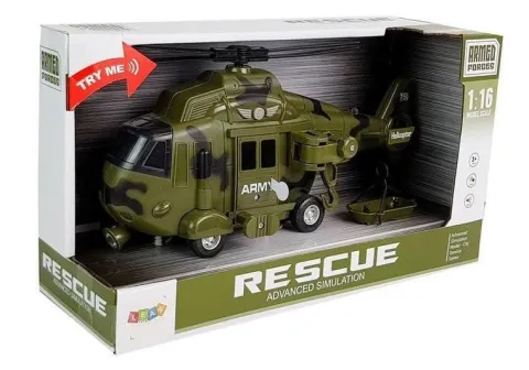 Helikopter Wojskowy Ratunkowy 1:16 Hak Dźwięk Światła