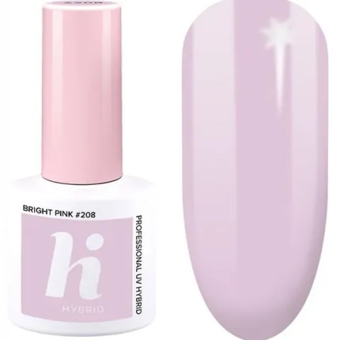 HI HYBRID Lakier hybrydowy #208 Bright Pink 5ml